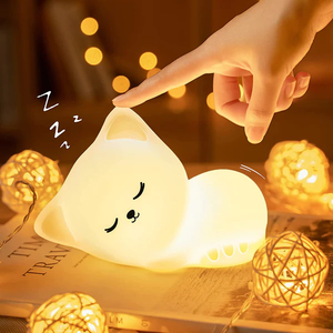 SNORING CAT SILICON NIGHT LAMP WITH 7 COLOUR MODES