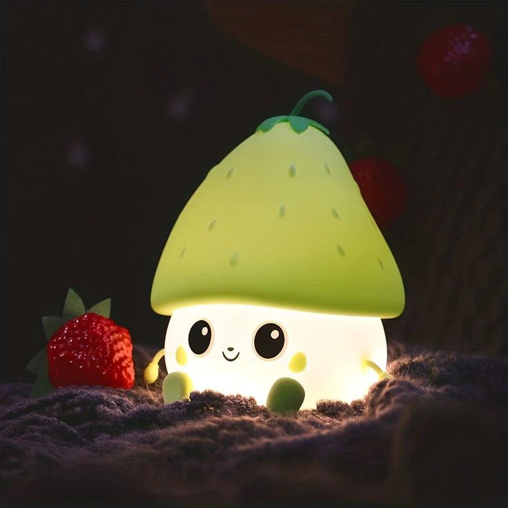 Silicone Strawberry LED Rechargeable Night Light