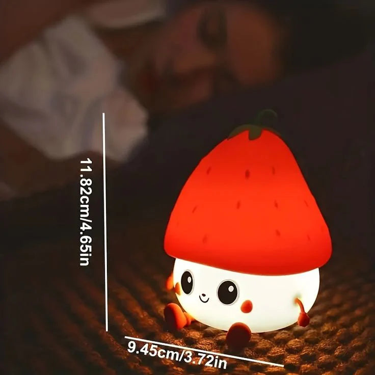 Silicone Strawberry LED Rechargeable Night Light