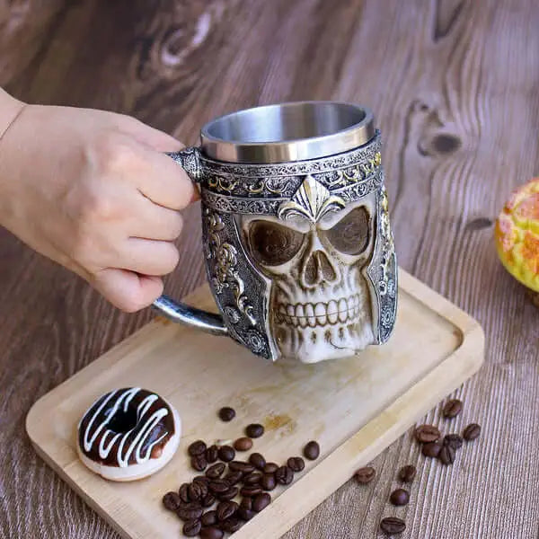 3D Skull Bone Stainless Steel Coffee Mug