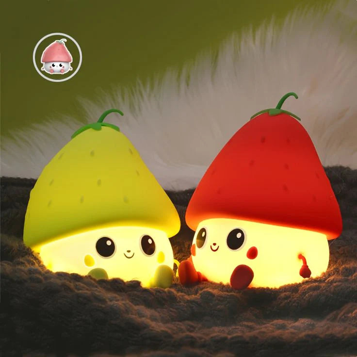 Silicone Strawberry LED Rechargeable Night Light