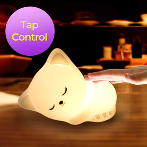 SNORING CAT SILICON NIGHT LAMP WITH 7 COLOUR MODES